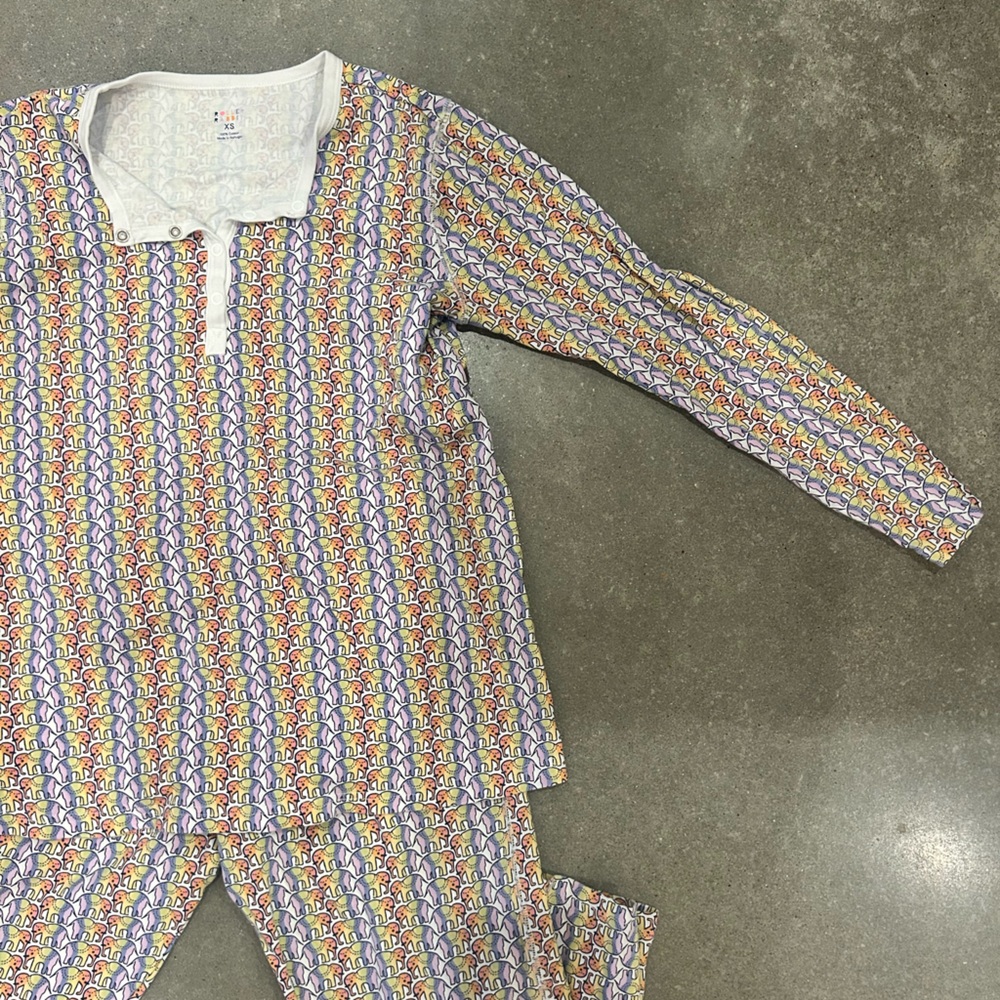 Roller Rabbit Rainbow Elephant Pajama Set